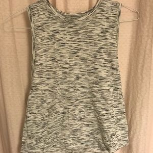 lululemon athletica gray and white work out tank